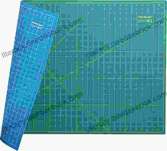 A Gridded Cutting Mat Used For Strip Cutting Quilts With An Angle: New Foolproof Grid Method Easy Strip Cutting 15 Projects With Triangles Hexagons Diamonds More (A Field Guide)