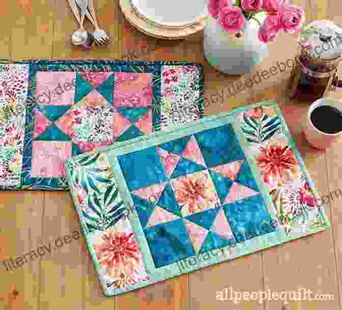 Placemats With A Triangle Pattern Quilts With An Angle: New Foolproof Grid Method Easy Strip Cutting 15 Projects With Triangles Hexagons Diamonds More (A Field Guide)